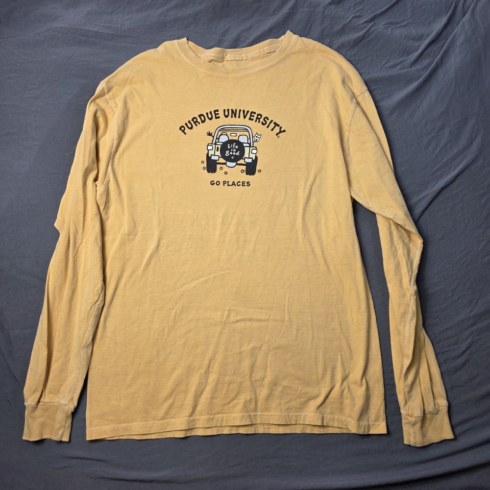 life is good go places Purdue college Medium Vintage blue 84